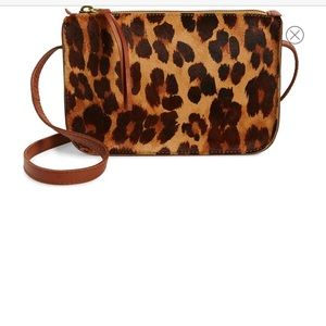 Madewell Simple Leopard Print Genuine Calf Hair Crossbody Bag